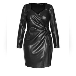 City Chic Faux Leather Dress Size M 18